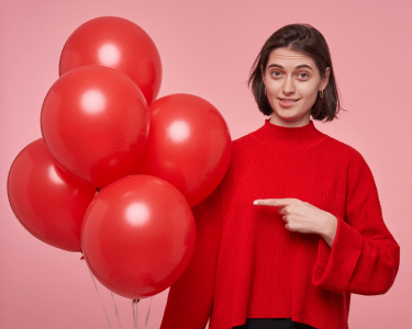 woman with the balloons